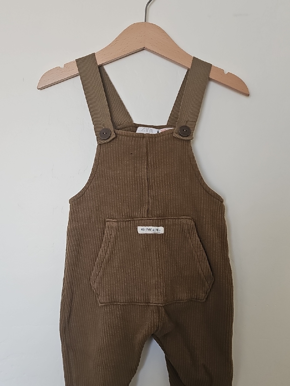 Zara Brown Corduroy Overalls for Kids